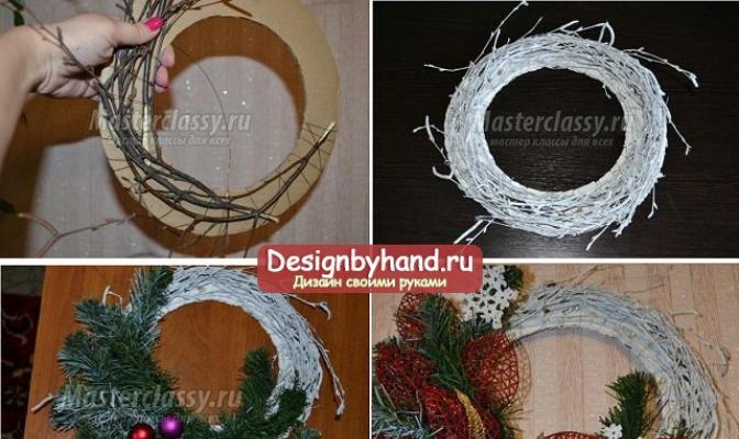 Do-it-yourself New Year's wreath made of pine cones: step-by-step master classes, photos, design Do-it-yourself New Year's wreath from Christmas trees